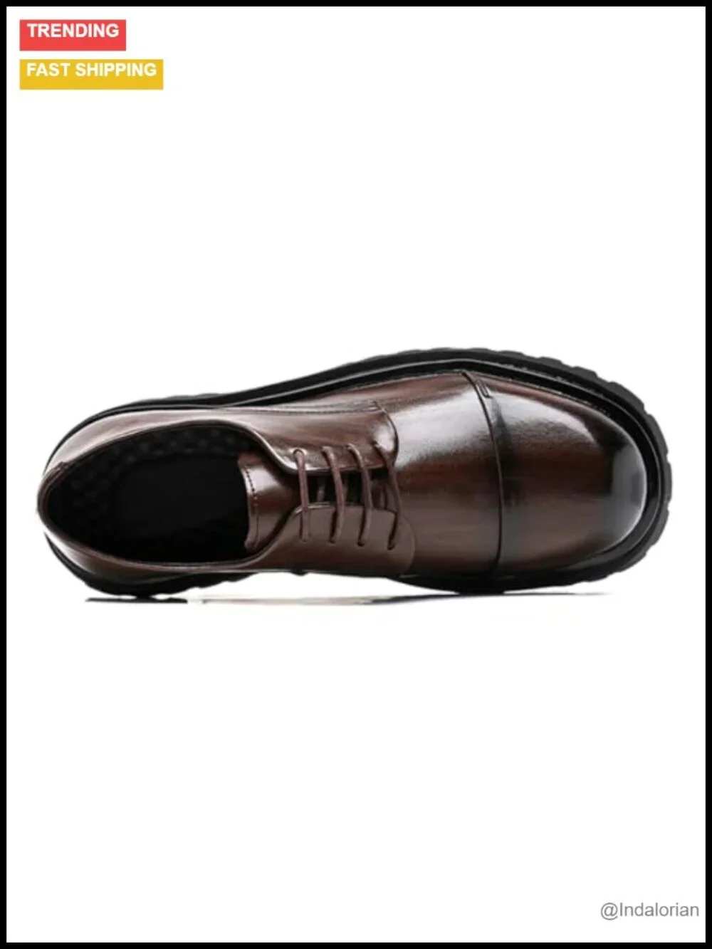 Men's Chunky Platform Oxfords Formal Business Casual Height Incre Leather Dress